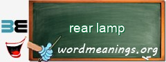 WordMeaning blackboard for rear lamp